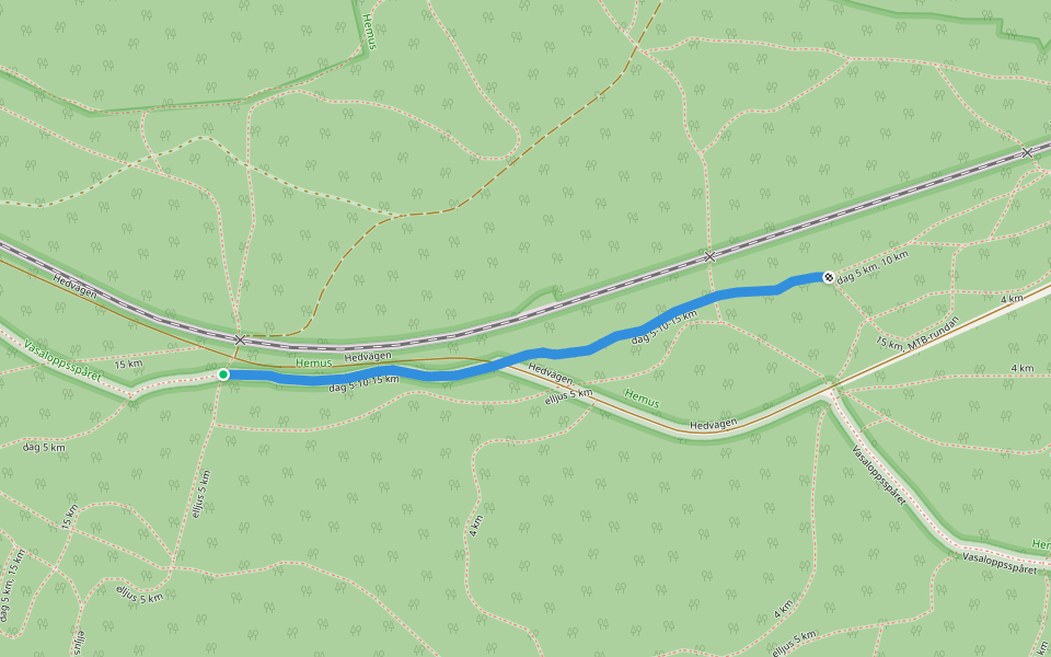dag 5-10-15 km walking route map in Mora