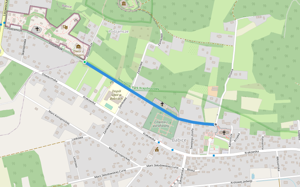 Parkowa walking route map in Wygiełzów