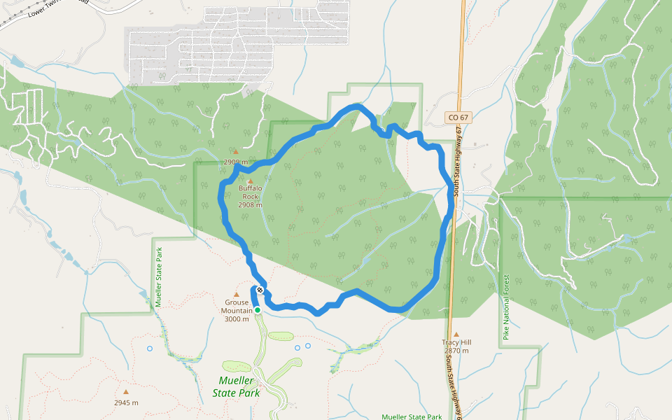 Cheesman Ranch walking route map in Divide