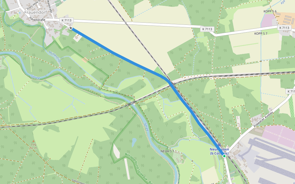 Neuhausener Radweg walking route map in Neuhausen/Spree