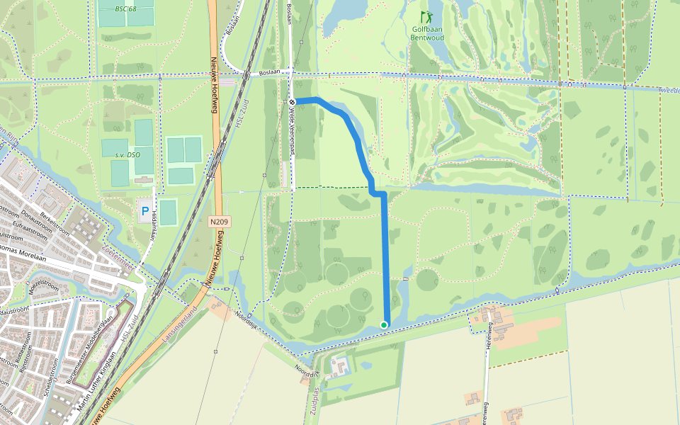 Wilde Veenenpad walking route map in Moerkapelle