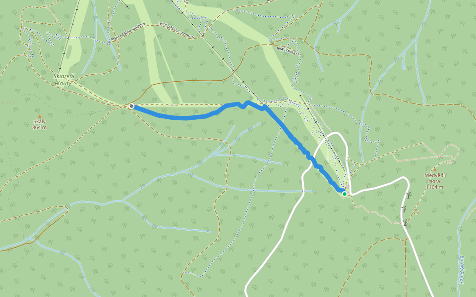 Hřebenovka walking route map in Loučná nad Desnou