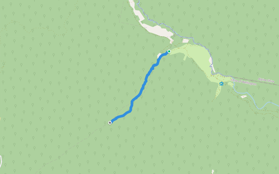 Dry River Track walking route map in Billabong