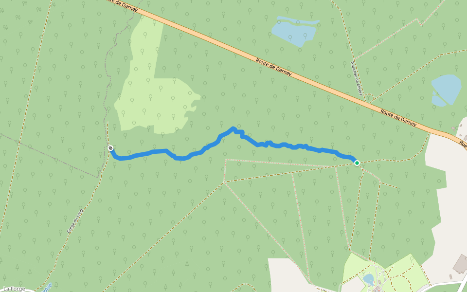 Gorge du Loup walking route map in Hennezel
