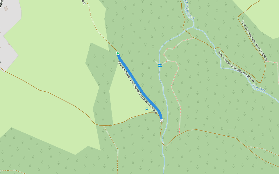 Chemin Rural des Villard-Dessous à l'Orient walking route map in Alex