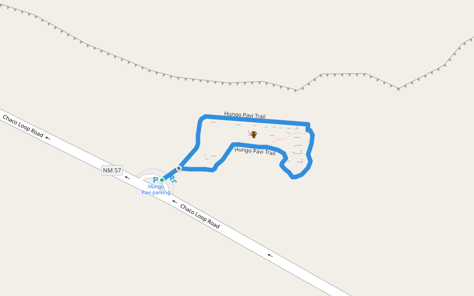 Hungo Pavi Trail walking route map in Nageezi