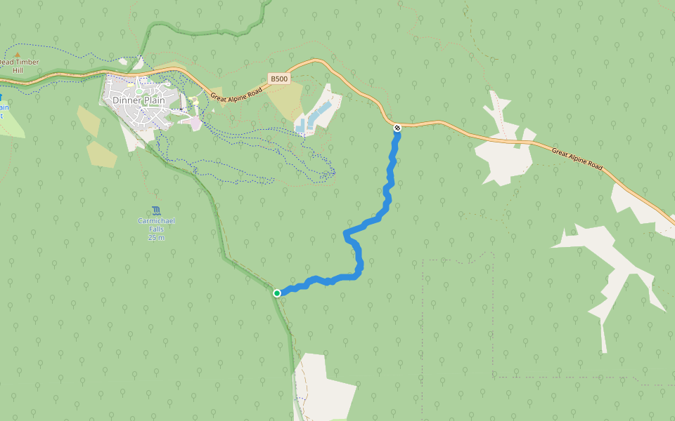 Montane Walking Track (Section 2) walking route map in Dinner Plain