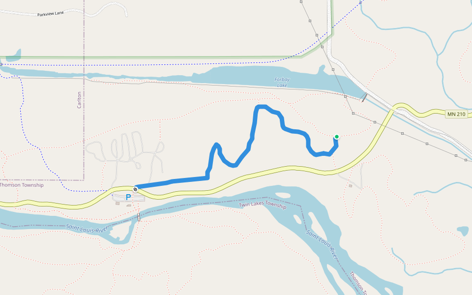 White Pine Trail walking route map in Esko