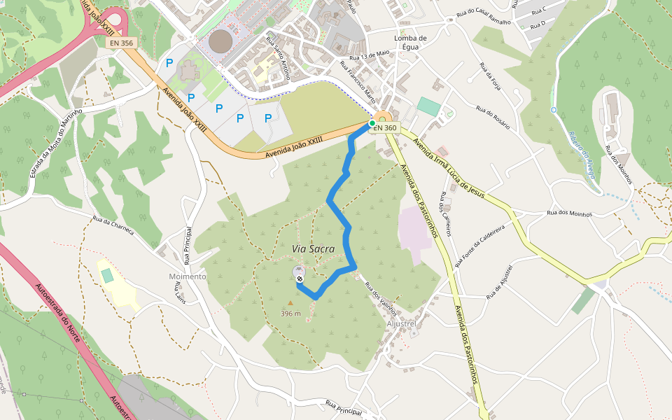 Via Sacra walking route map in Fátima