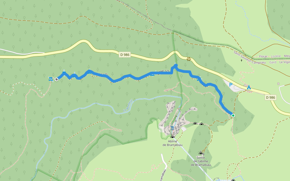 ONF 125 walking route map in Saint-Sauveur-Camprieu
