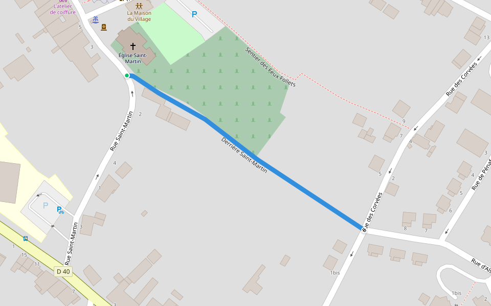 Derrière Saint-Martin walking route map in Bouxières-aux-Dames