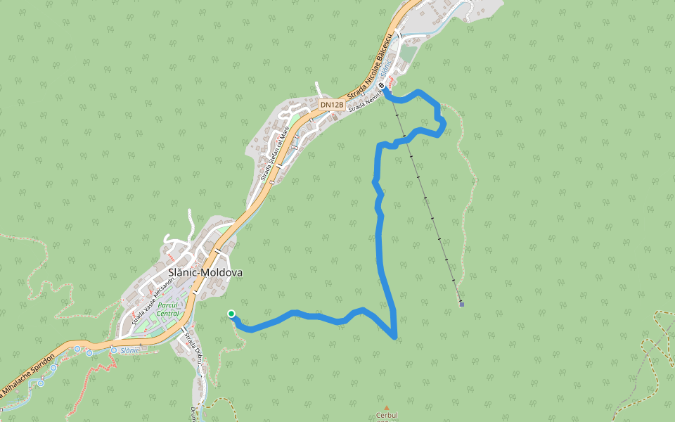 Potecă releu walking route map in Slănic Moldova