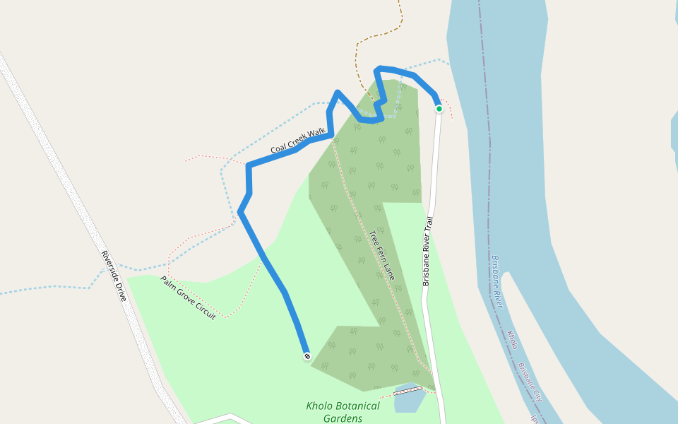 Coal Creek Walk walking route map in Muirlea