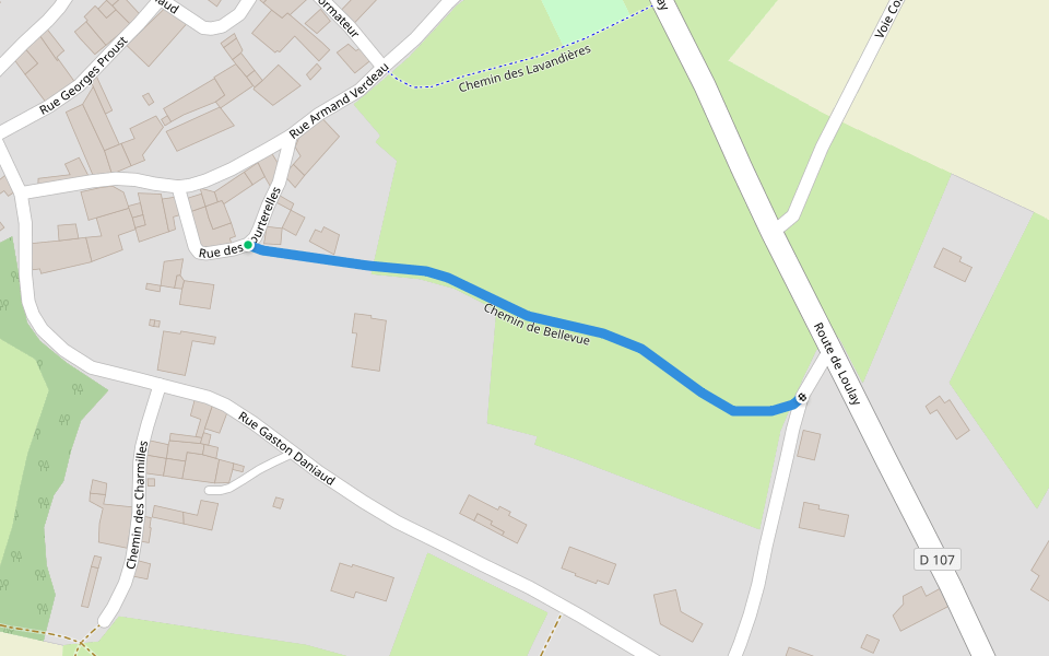 Chemin de Bellevue walking route map in La Jarrie-Audouin