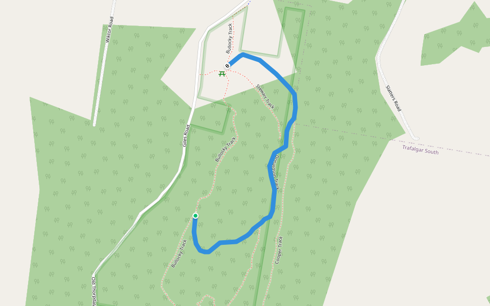 Donaldson Track walking route map in Trafalgar South