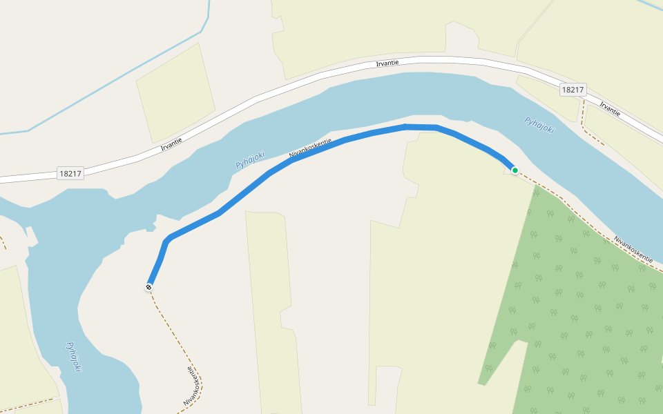 Nivankoskentie walking route map in Oulainen