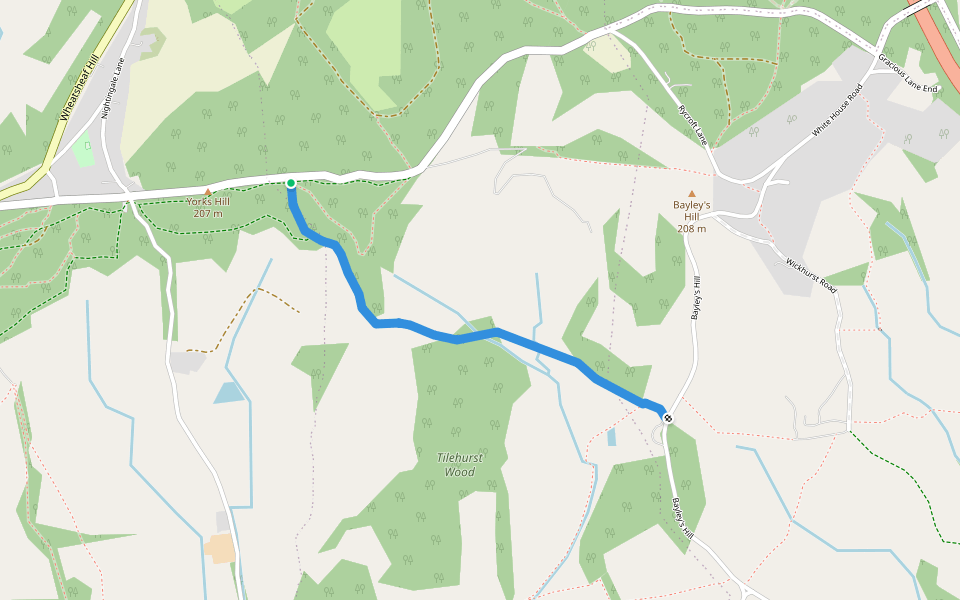 SR203 walking route map in Ide Hill