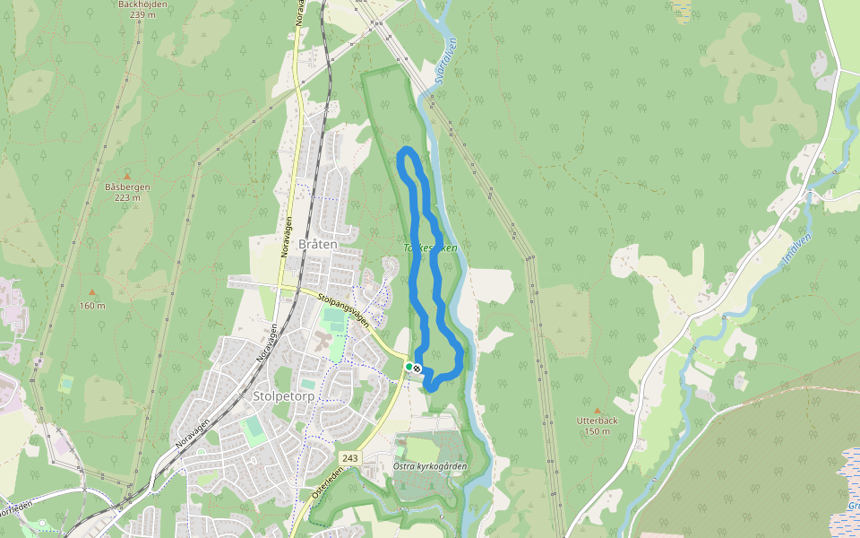 Bråtenspåret walking route map in Karlskoga