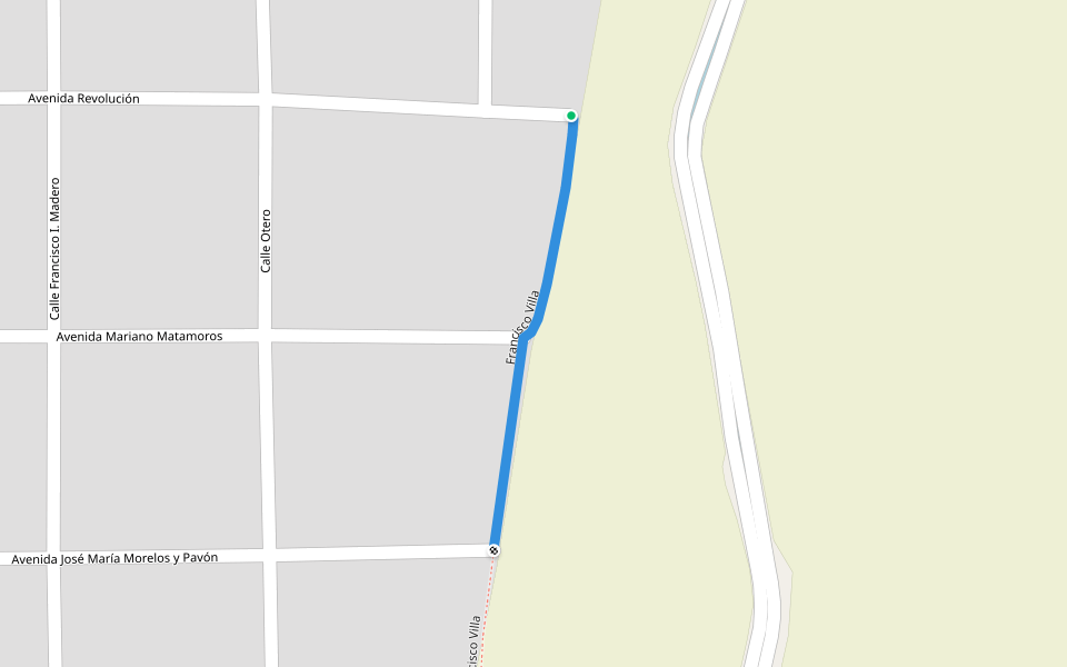 Francisco Villa walking route map in Sahuaral