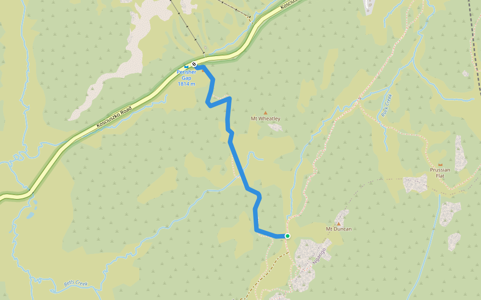 Wheatley Link walking route map in Perisher Valley