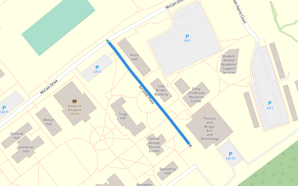 Art Shell Plaza walking route map in Princess Anne