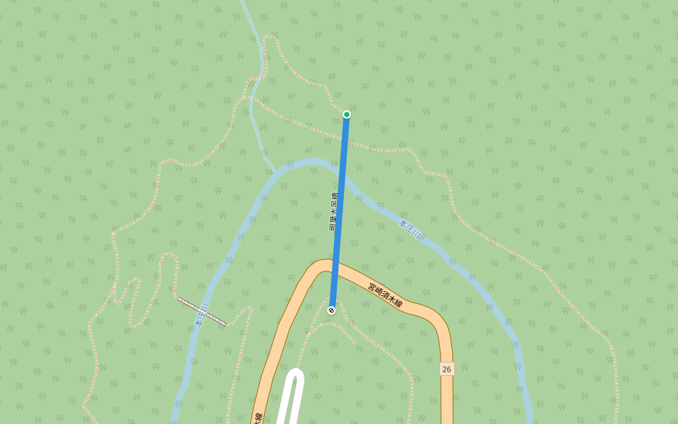 照葉大吊橋 walking route map in Aya