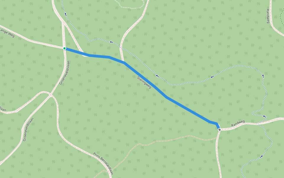 Staringweg walking route map in Schoorl