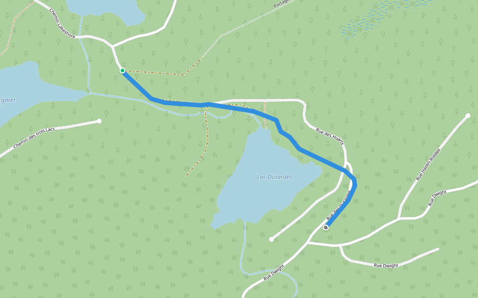 Moon River Road walking route map in Morin-Heights