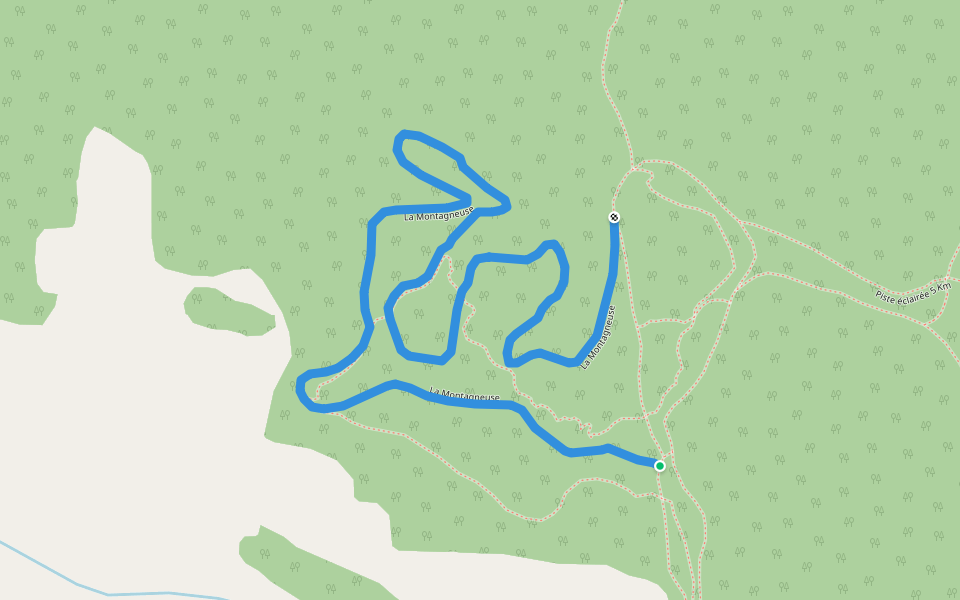 La Montagneuse walking route map in Alma
