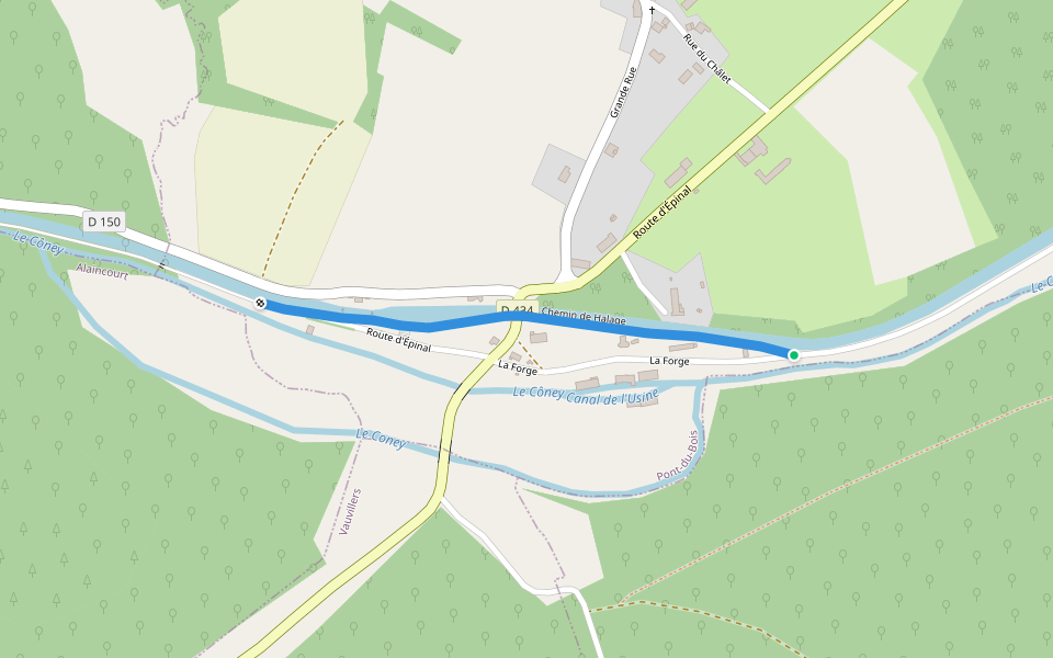 Chemin de Halage walking route map in Pont-du-Bois