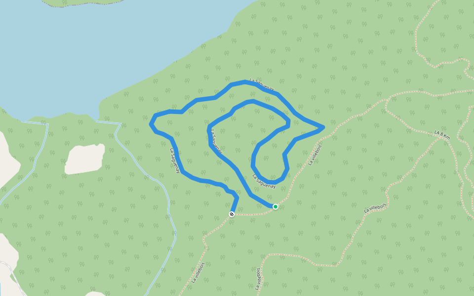 La Saguenay walking route map in Alma