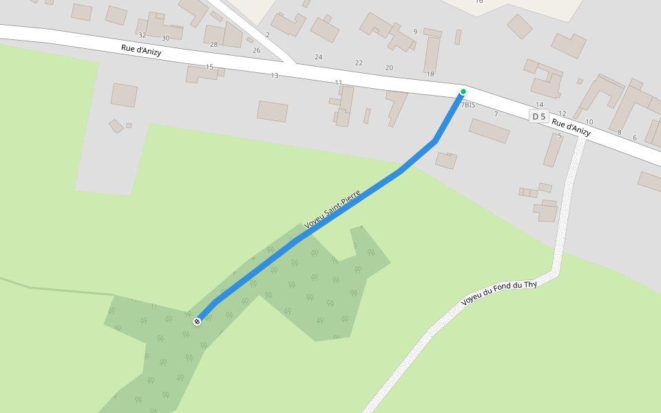 Voyeu Saint-Pierre walking route map in Chivy-lès-Étouvelles