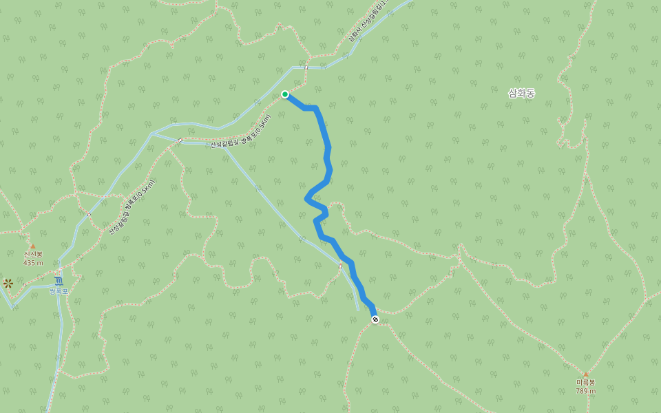 산성갈림길-산성터(0.5Km) walking route map in Donghae-si