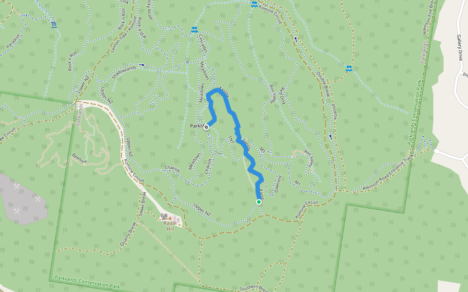 Xanthy walking route map in Bli Bli