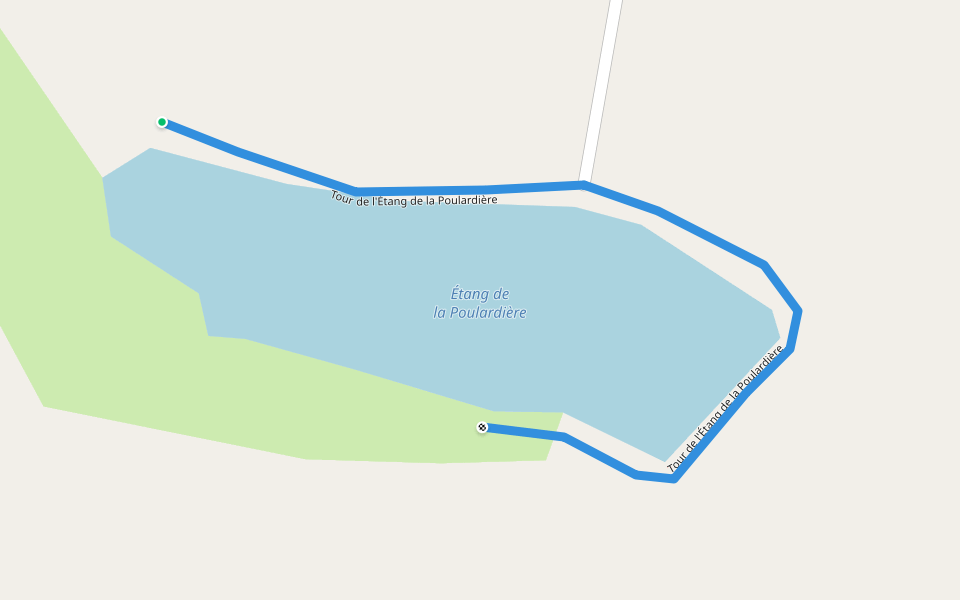 Tour de l'Étang de la Poulardière walking route map in Saint-Hilaire-des-Landes