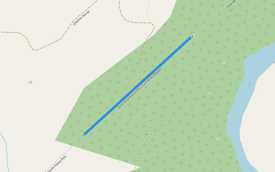 Voie Verte Passa Païs (Tunnel de Madal) walking route map in Colombières-sur-Orb