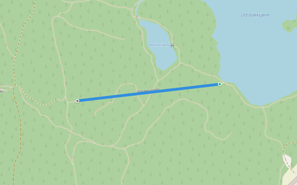 Ulfsbakktunnelen walking route map in Hvarnes