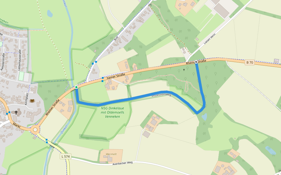 Prozessionsweg walking route map in Heek