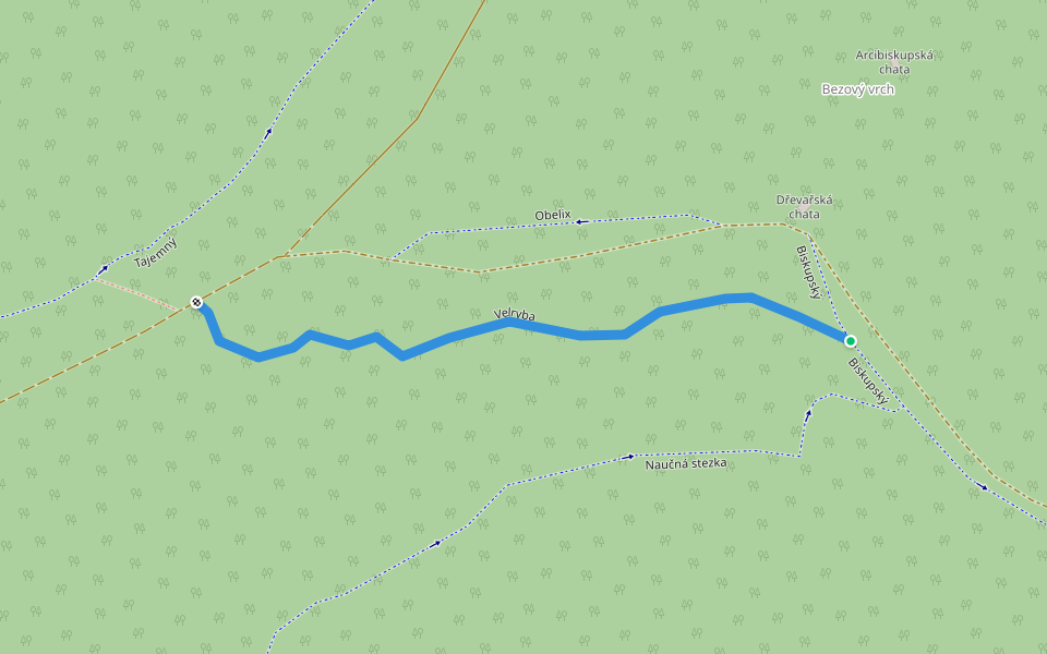 Velryba walking route map in Stará Červená Voda