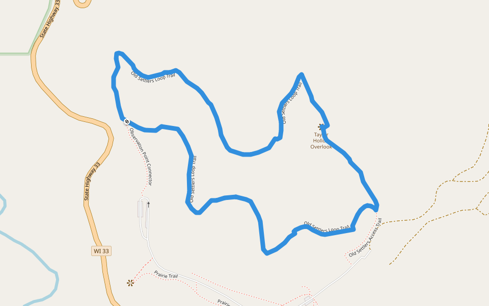 Old Settlers Loop Trail walking route map in Ontario