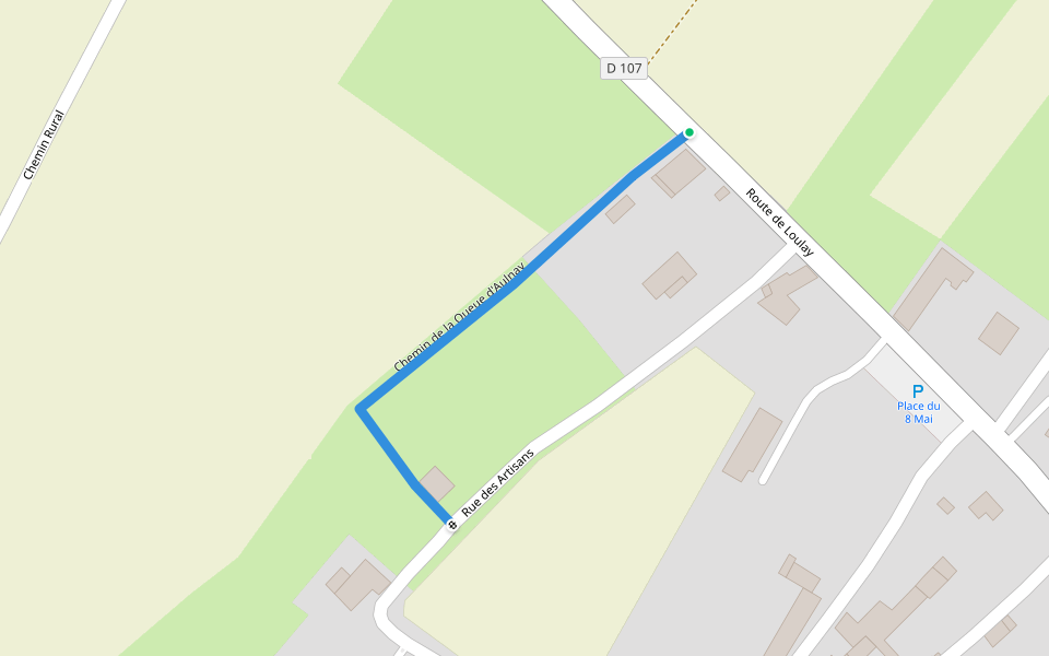 Chemin de la Queue d'Aulnay walking route map in La Jarrie-Audouin