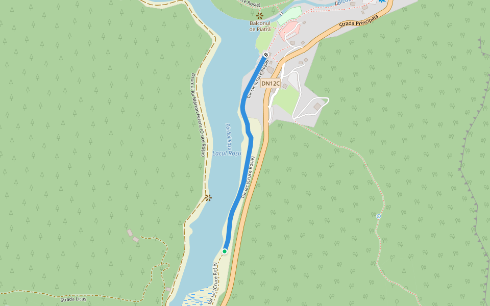 Tur lac (Cruce Roșie) walking route map in Lacu Roșu