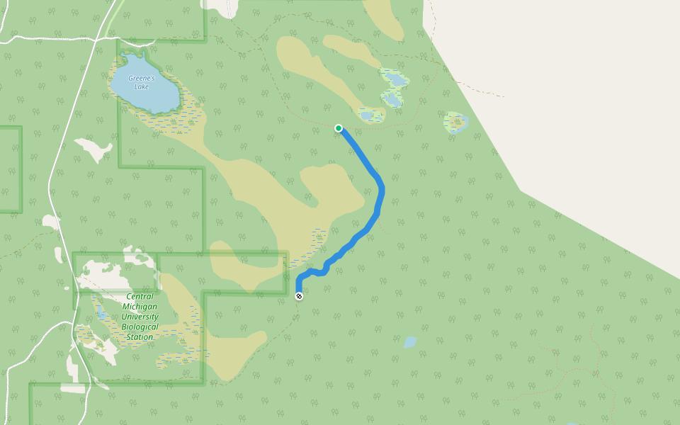 Doty's Trail walking route map in Beaver Island