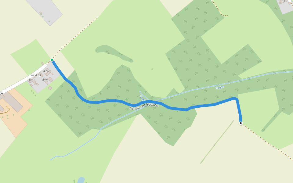 Sentier du Gogaret walking route map in Ellezelles