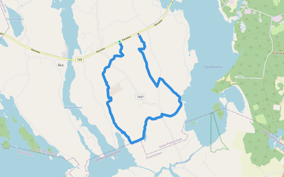 Knifsund vandringsled walking route map in Knivsund