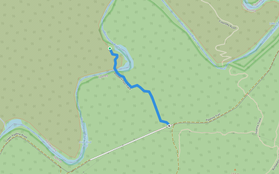 Boobera Pool Track walking route map in Holsworthy