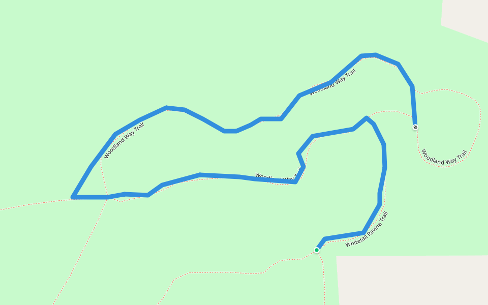 Woodland Way Trail walking route map in North Salem