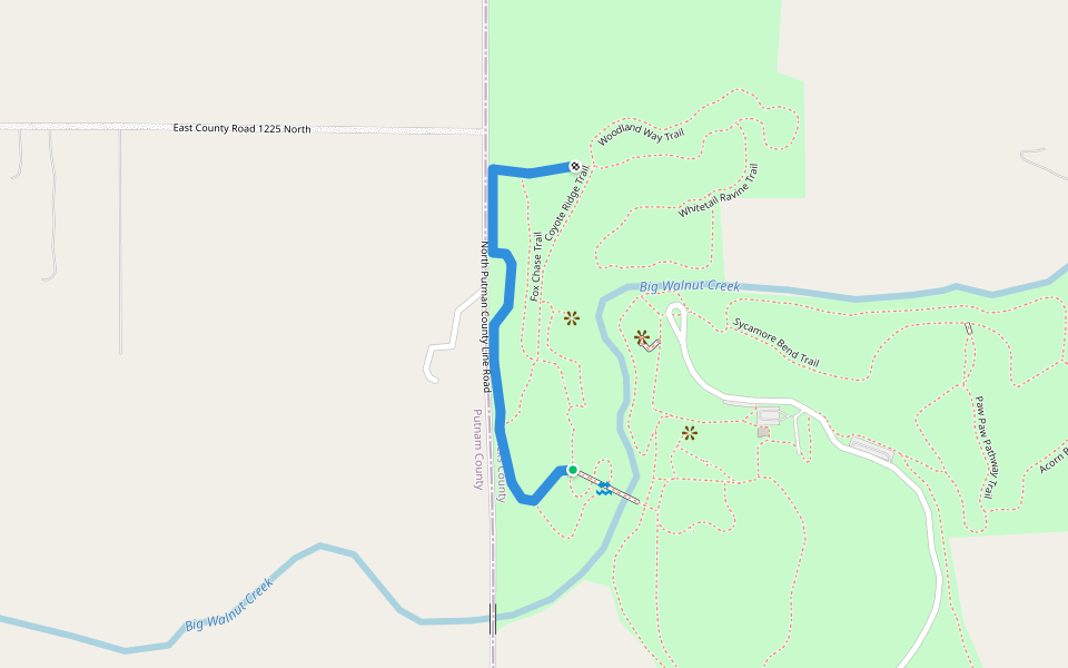 Fox Chase Trail walking route map in Roachdale