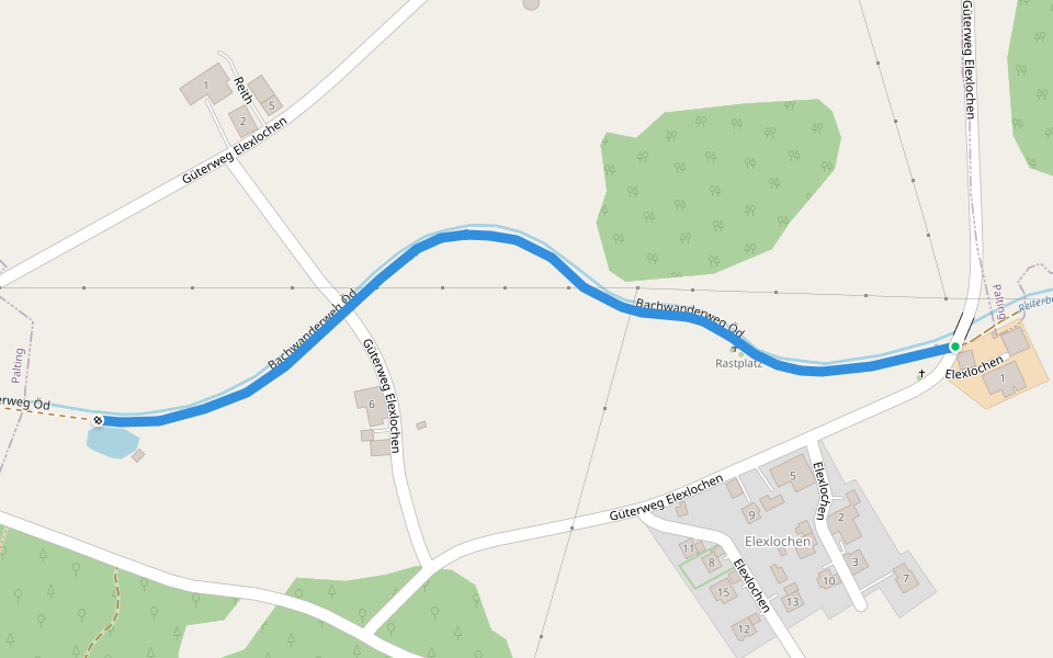 Bachwanderweg Öd walking route map in Perwang am Grabensee