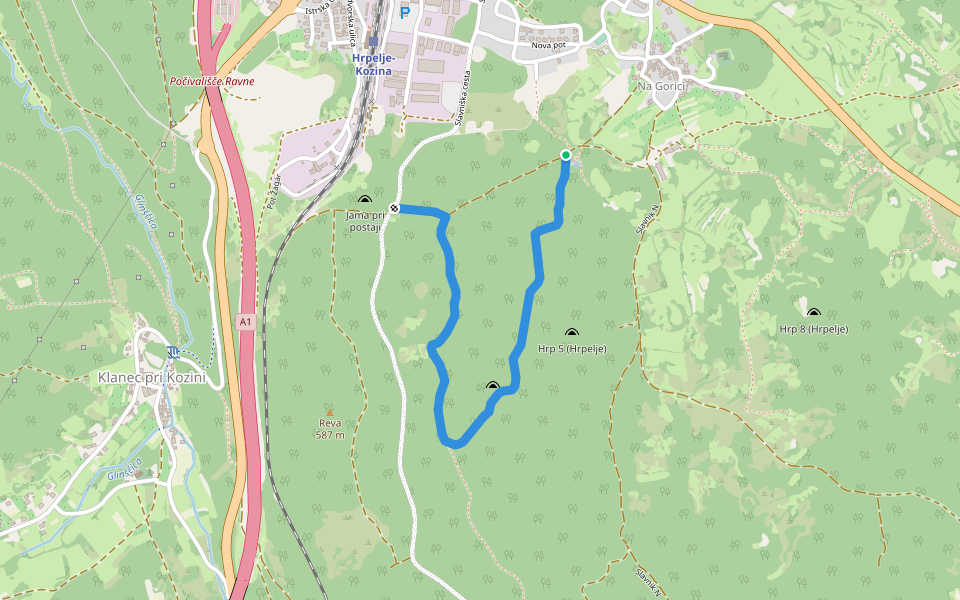 Učna pot walking route map in Hrpelje